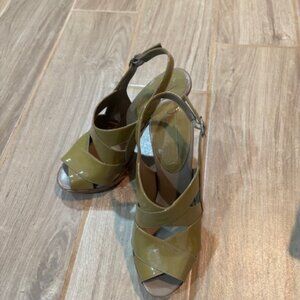 Banana Republic Platform Sandal with a Woodstack Heel, Size 6, Color as Pictured